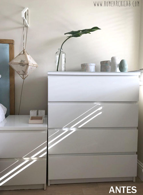 antes y despues comoda malm ikea