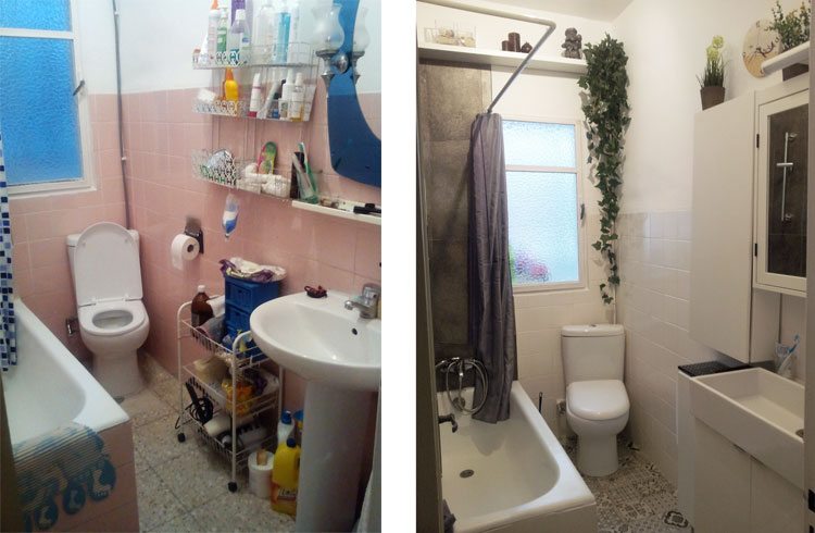 antes y después de un baño sin obras