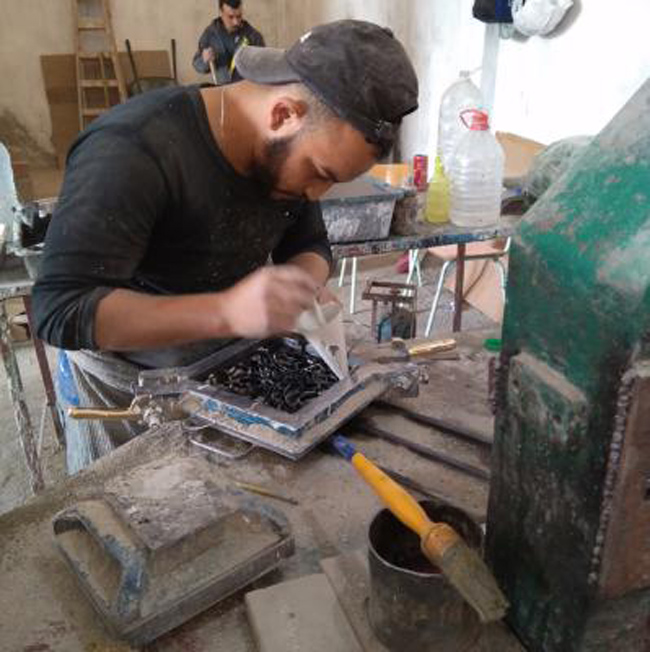 fabricación artesanal de baldosas