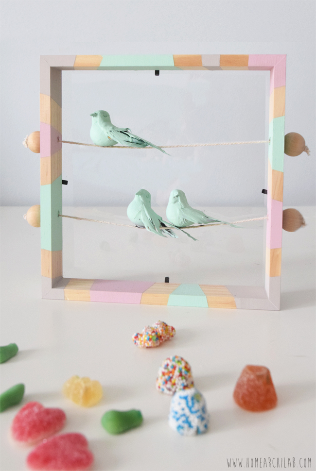 diy marco decorativo con pajaritos