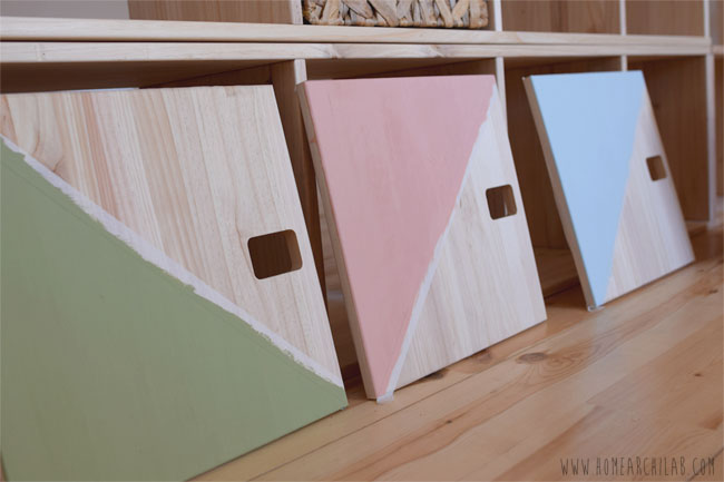 estantería modular de madera