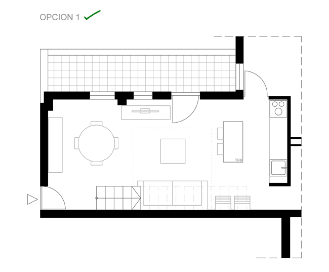 distribución de un salón pequeño