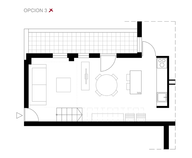 distribución de un salón pequeño