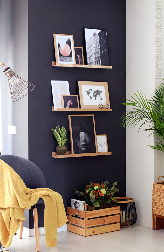 pared de acento del salon